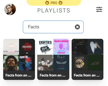 Searching your playlists by name, ID or URL