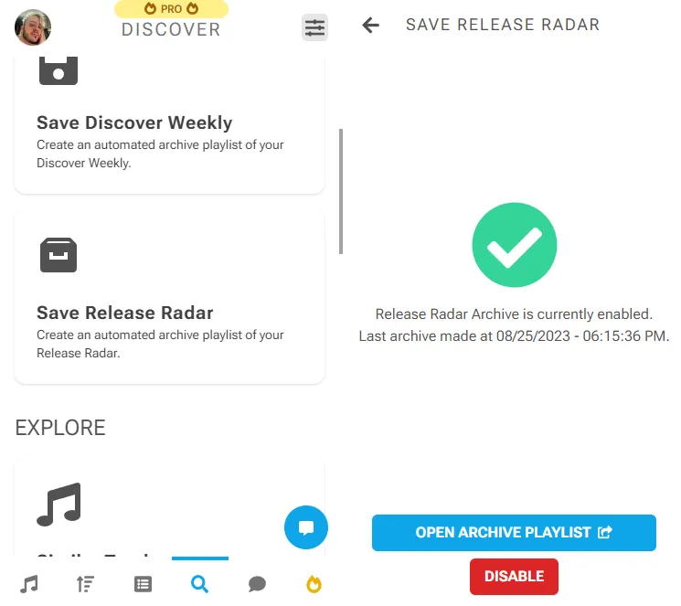 Release Radar automatic archiving
