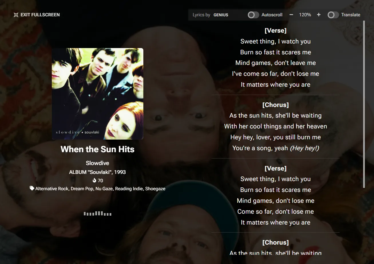 Fullscreen mode for Now Playing